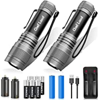 Los mejores  - Cheflaud Linterna LED-linternas led alta Potente Recargables con 2 x 18650 Pilas- Cargador-6 AAA Pilas T6 Llinterna…